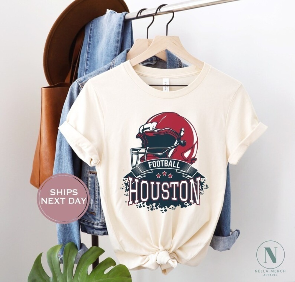 Retro Houston Football Shirt Women Texas Tee